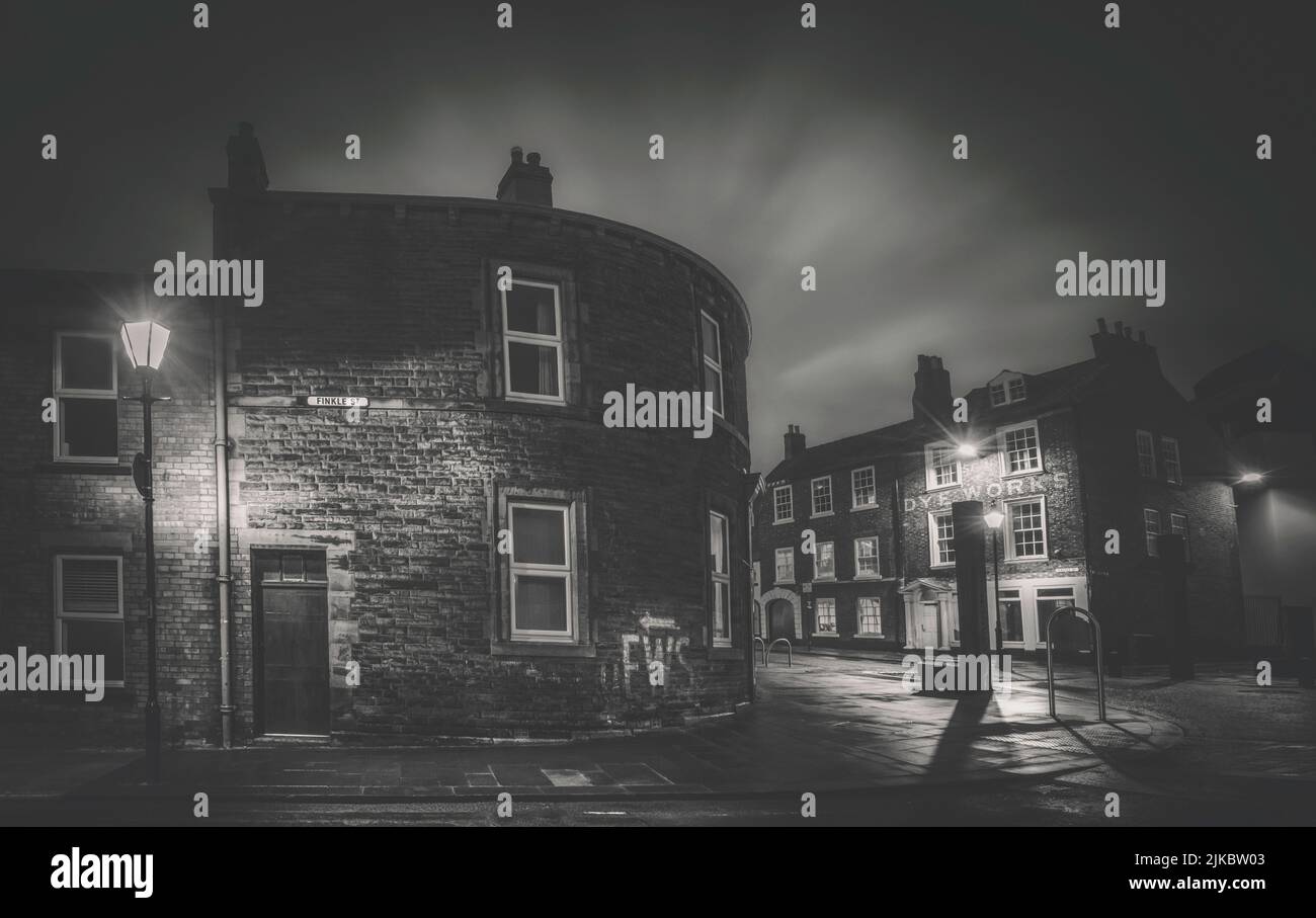 A moody scene on Finkle Street in the City of Carlisle Stock Photo Alamy