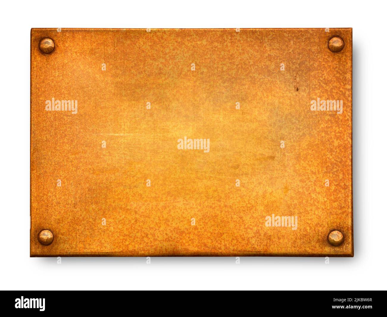 the empty old rusty plate isolated on white with clipping path Stock Photo