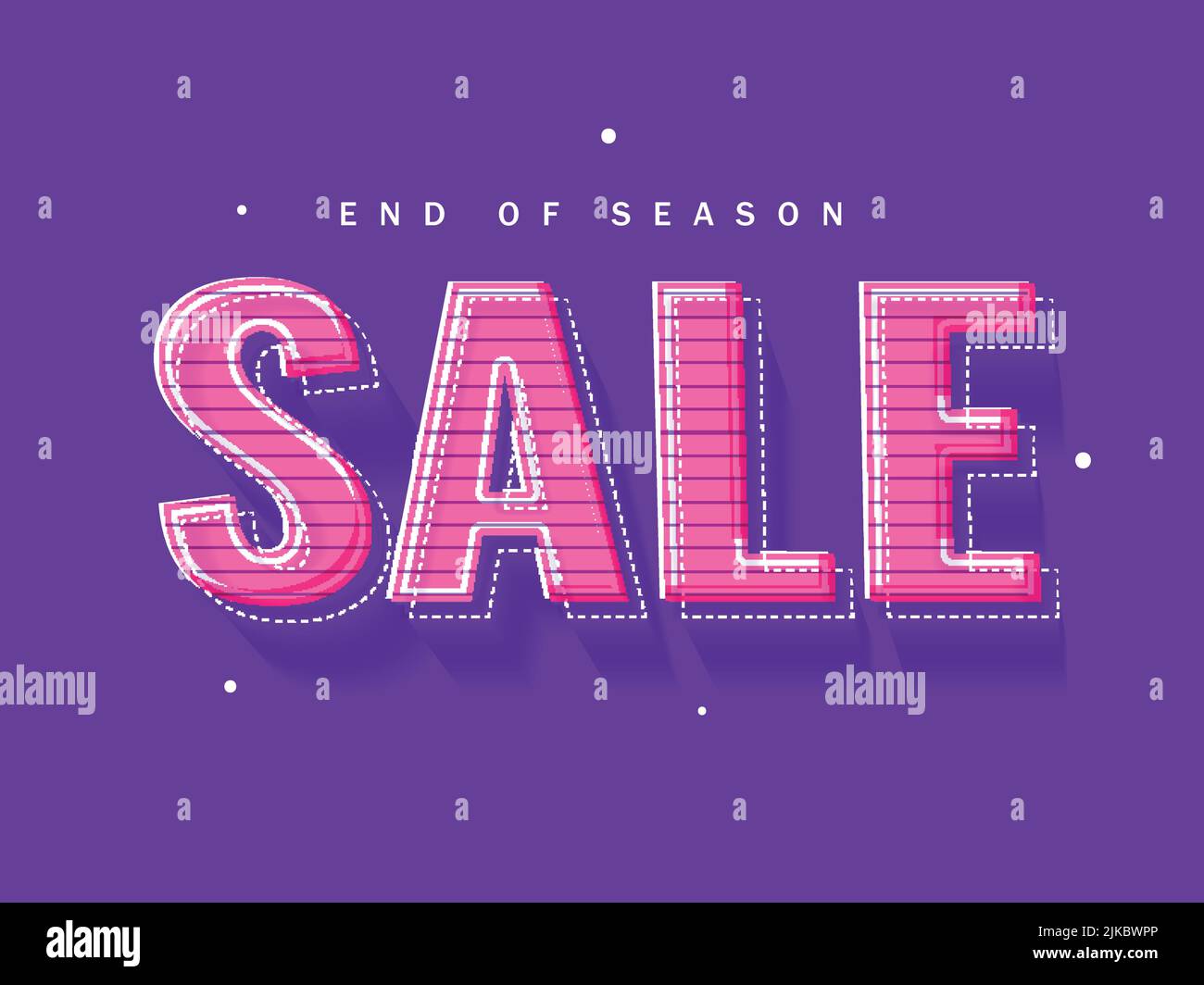 End Of Season Sale Poster Design In Purple Color For Advertising Stock
