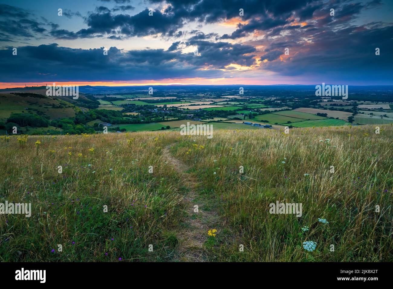 The South Downs countryside at Devil's Dyke near Brighton in East Sussex, England. uK Stock Photo