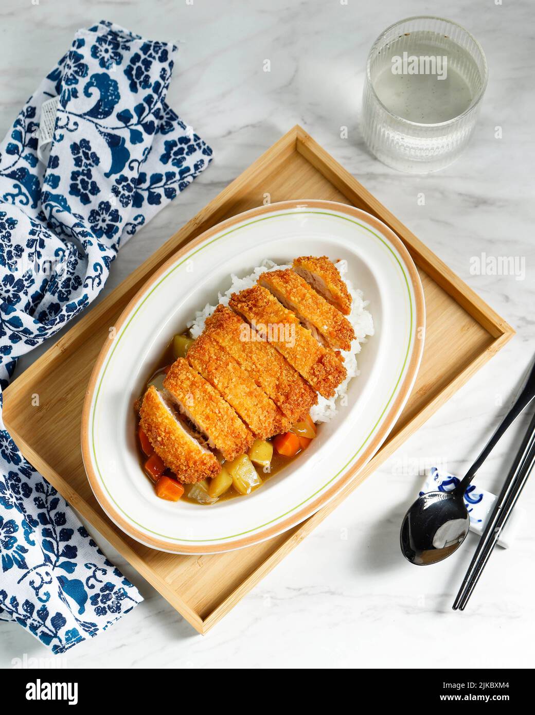 Japanese Curry with Crispy Chicken Cutlet Tonkatsu, Also Popular as
