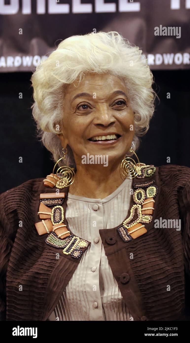 St. Louis, United States. 01st Aug, 2022. Actress Nichelle Nichols shown in this February 2, 2018 file photo in St. Louis has died in Silver City, New Mexico on July 30, 2022, at the age of 89. Nichols was an actress, singer, and dancer best known for her portrayal of Nyota Uhura in Star Trek: The Original Series and its film sequels. File Photo by Bill Greenblatt/UPI Credit: UPI/Alamy Live News Stock Photo