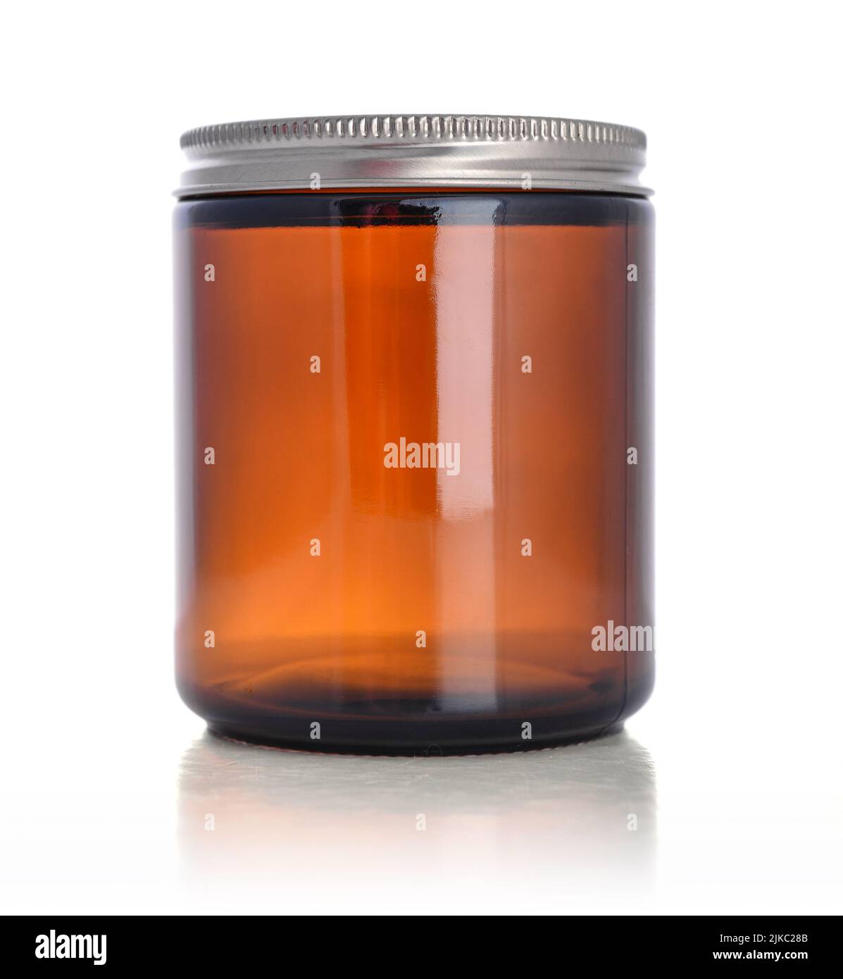 Blank Amber Glass Pill Can With Black White Label Mockup Stock