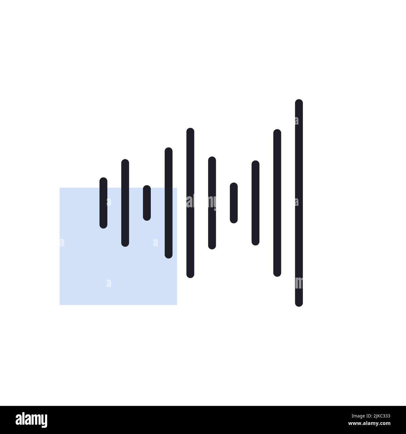 Equalizer, frequency vector isolated icon. Audio signal. Music sign