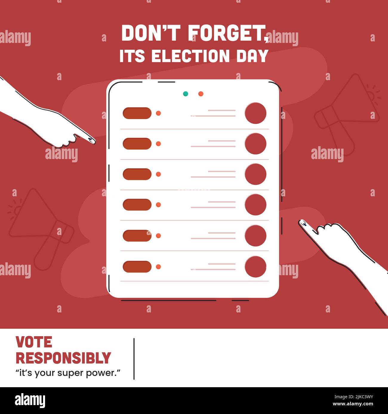 Don't Forget It's Election Day Poster Design With Voting Mark Index ...