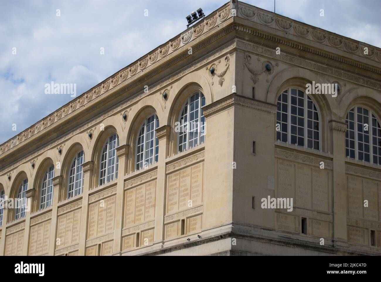 A close-up shot of the Saint Genevieve Library Stock Photo