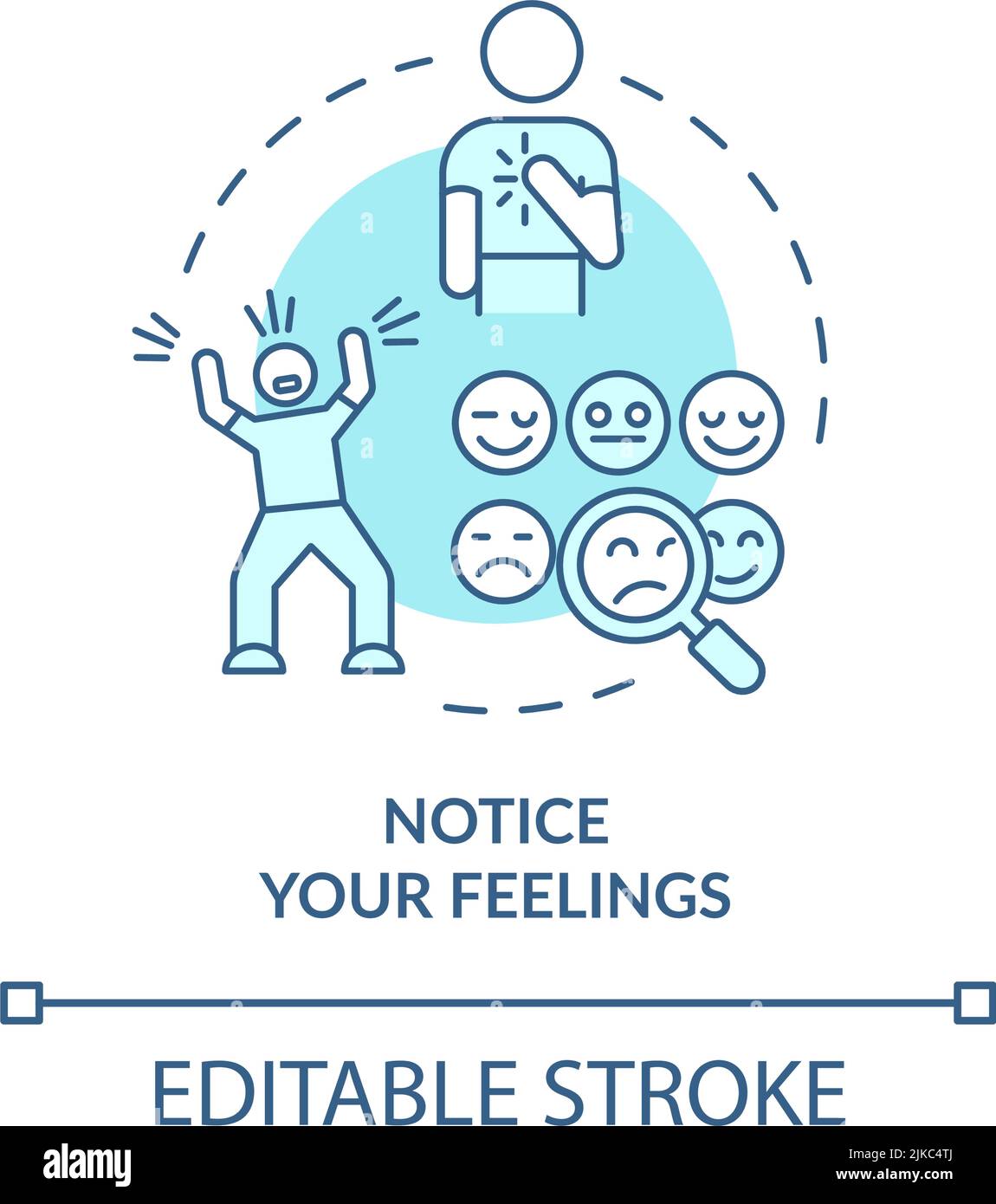 Notice your feelings turquoise concept icon Stock Vector Image & Art ...