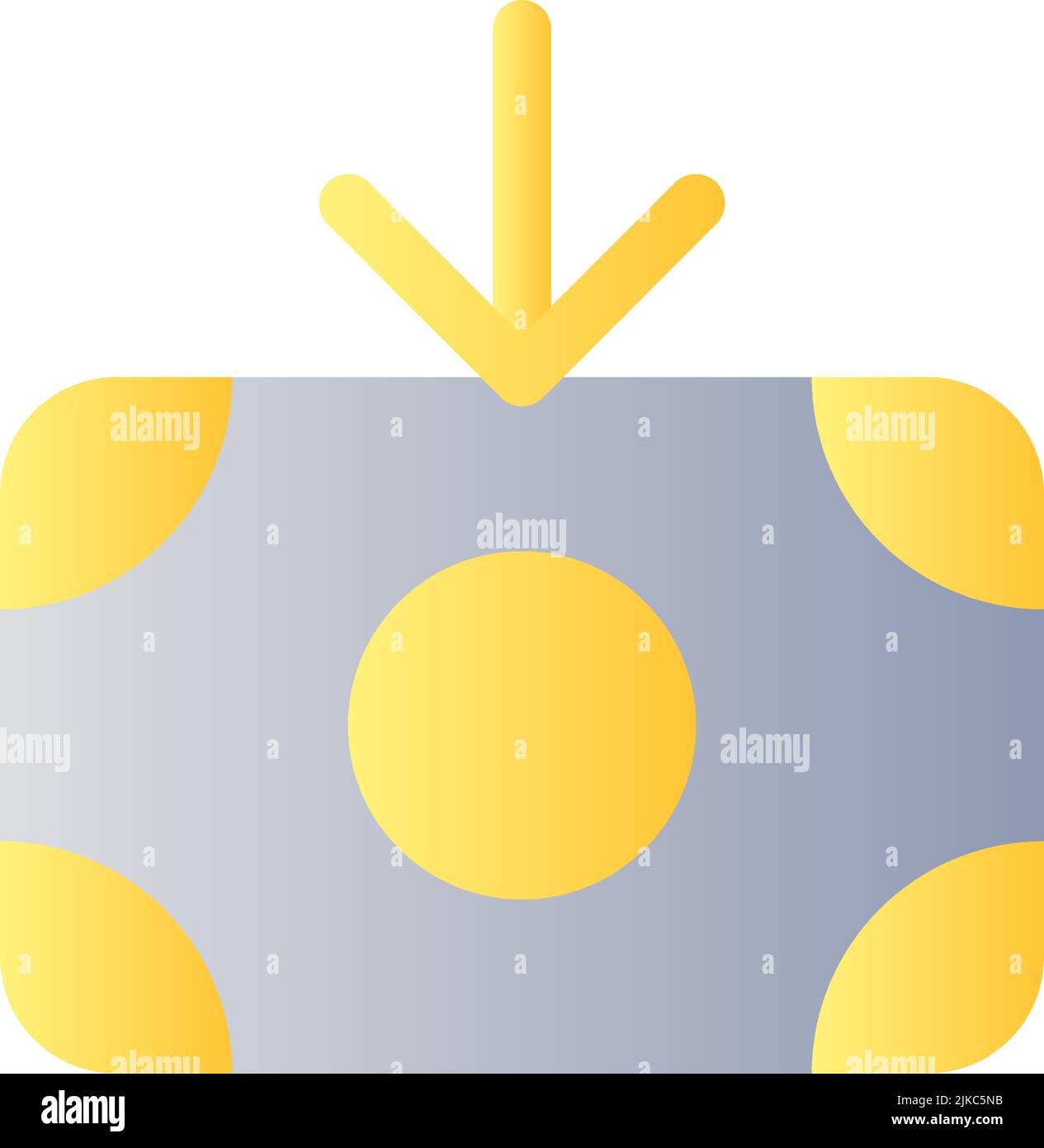 Inbound cash flat gradient color ui icon Stock Vector