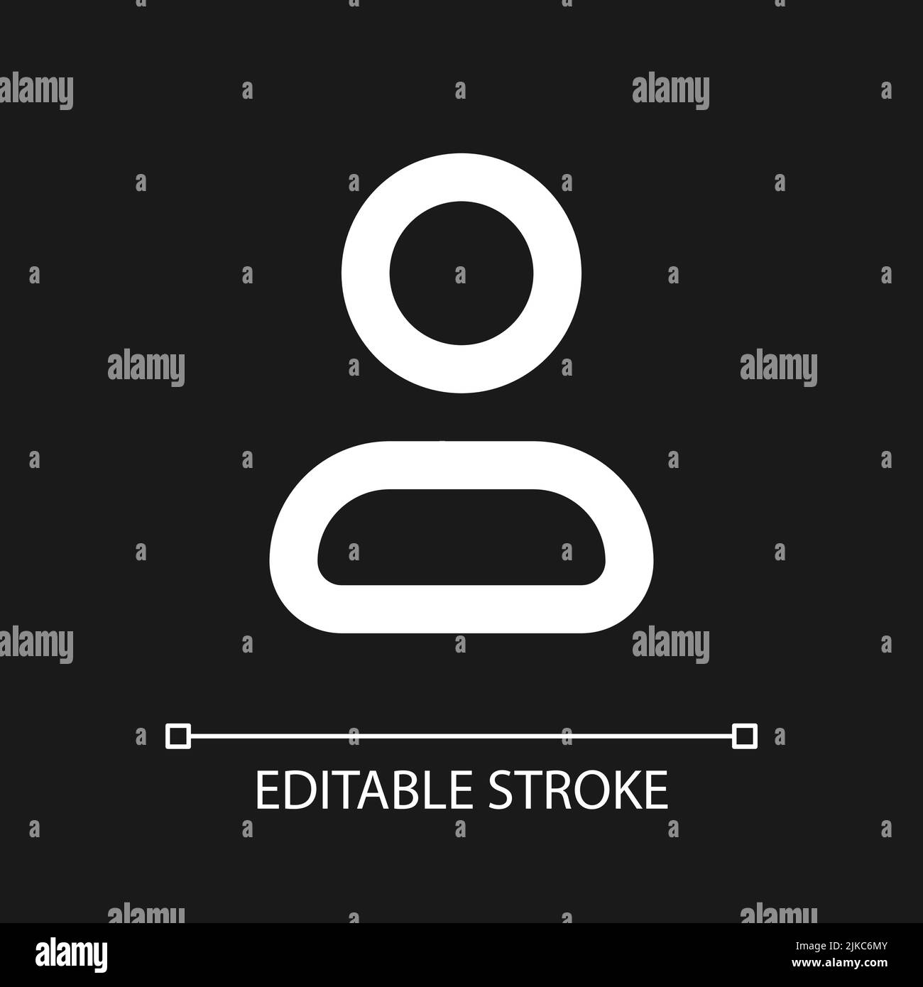 Contact pixel perfect white linear ui icon for dark theme Stock Vector