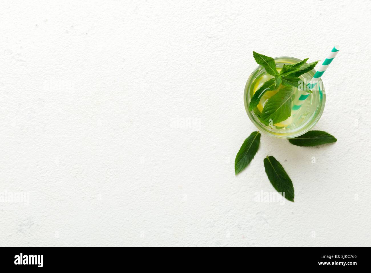 Caipirinha, Mojito cocktail, vodka or soda drink with lime, mint and