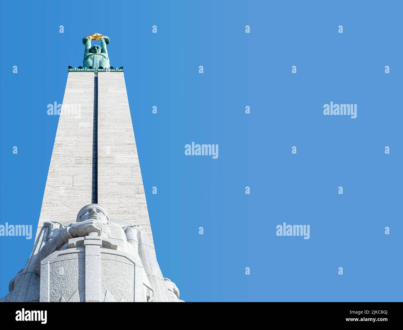 Independence monument in Riga Stock Photo