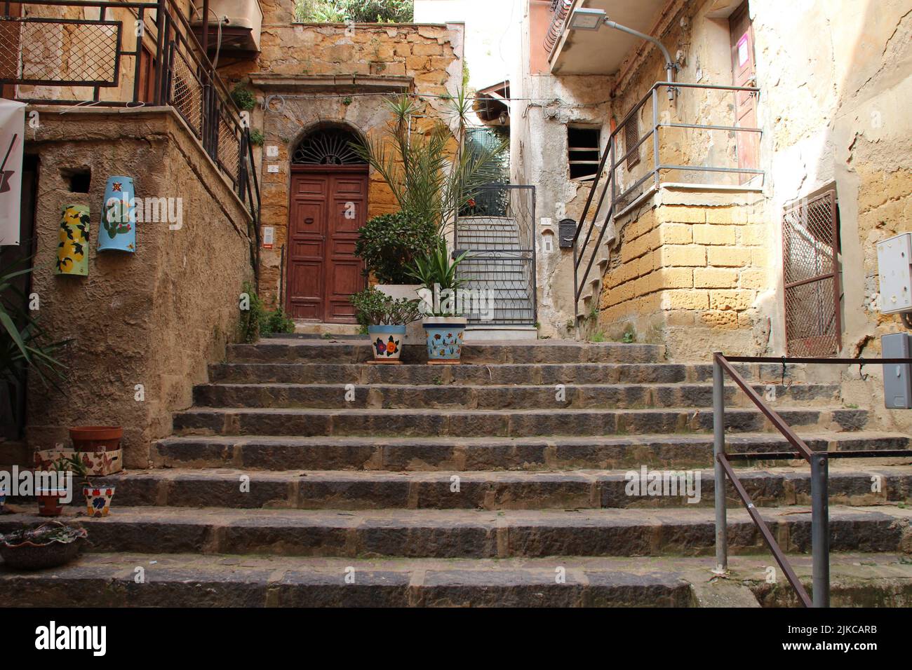 stairs and houses in agrigento in sicily (italy Stock Photo Alamy