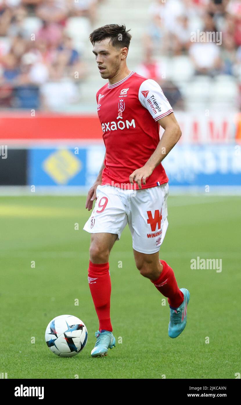 Mitchell Van Bergen of Reims during the pre-season friendly football match  between Stade de Reims and US Sassuolo Calcio on July 31, 2022 at Stade  Auguste Delaune in Reims, France - Photo