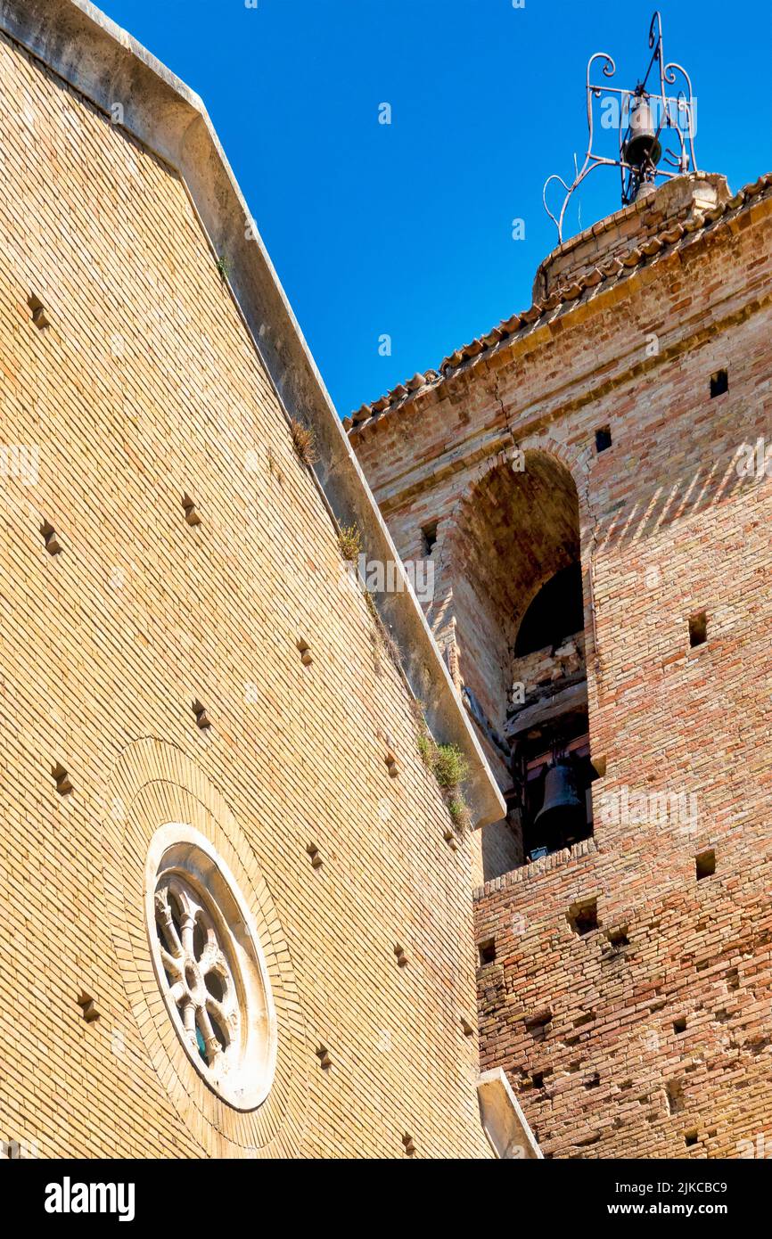 Facade and bell tower of the Penne Cathedral, Penne, Italy Stock Photo