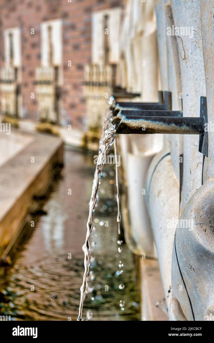 Fountain in Piazza Luca da Penne, Penne, Italy Stock Photo