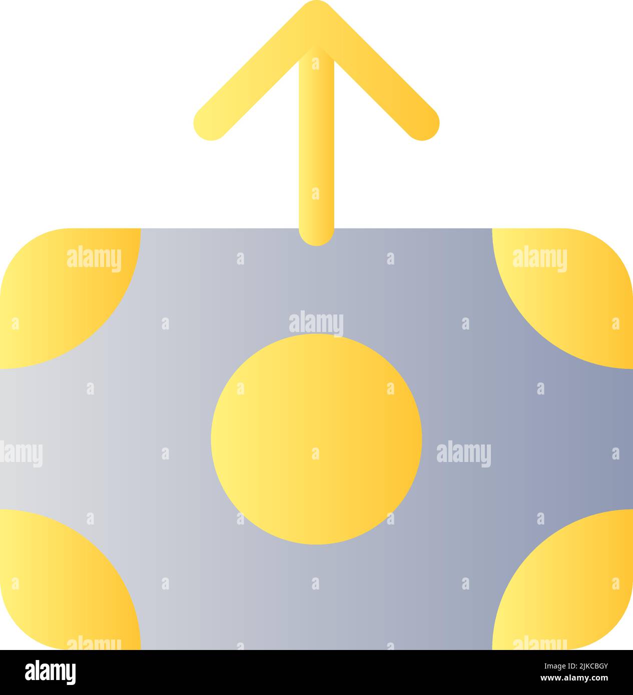 Outbound cash flat gradient color ui icon Stock Vector