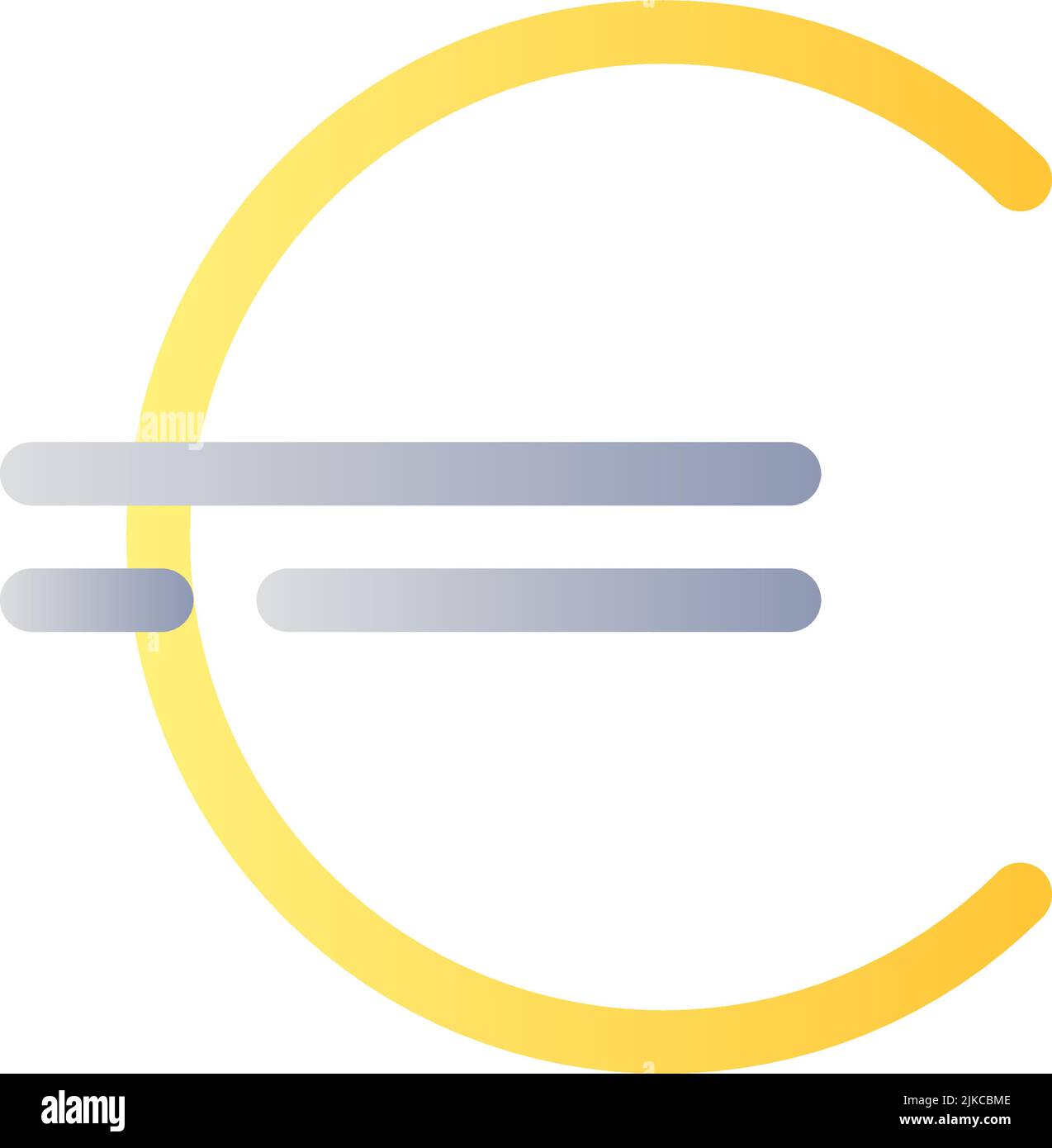 Euro sign flat gradient color ui icon Stock Vector