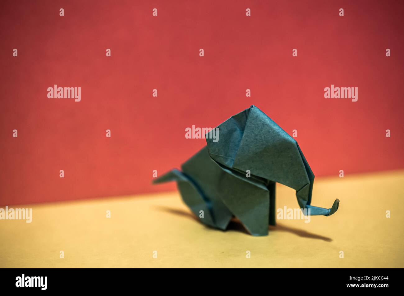 A blue paper origami elephant Stock Photo Alamy