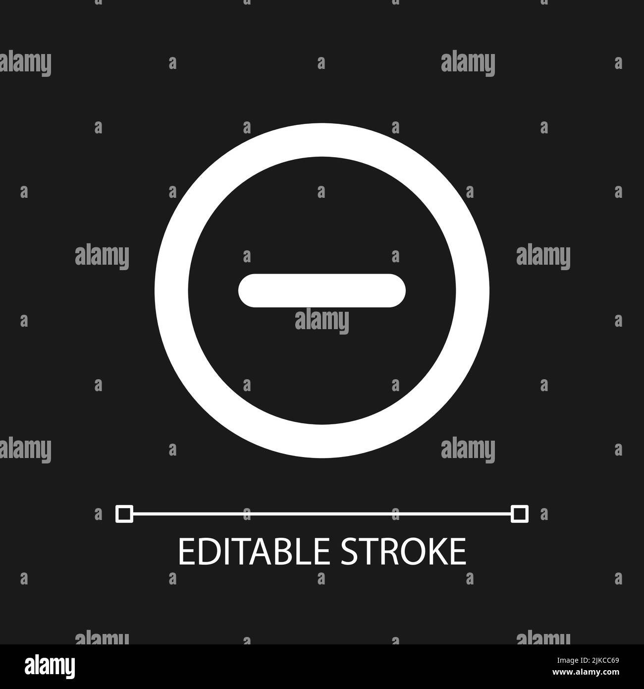 Remove button pixel perfect white linear ui icon for dark theme Stock ...
