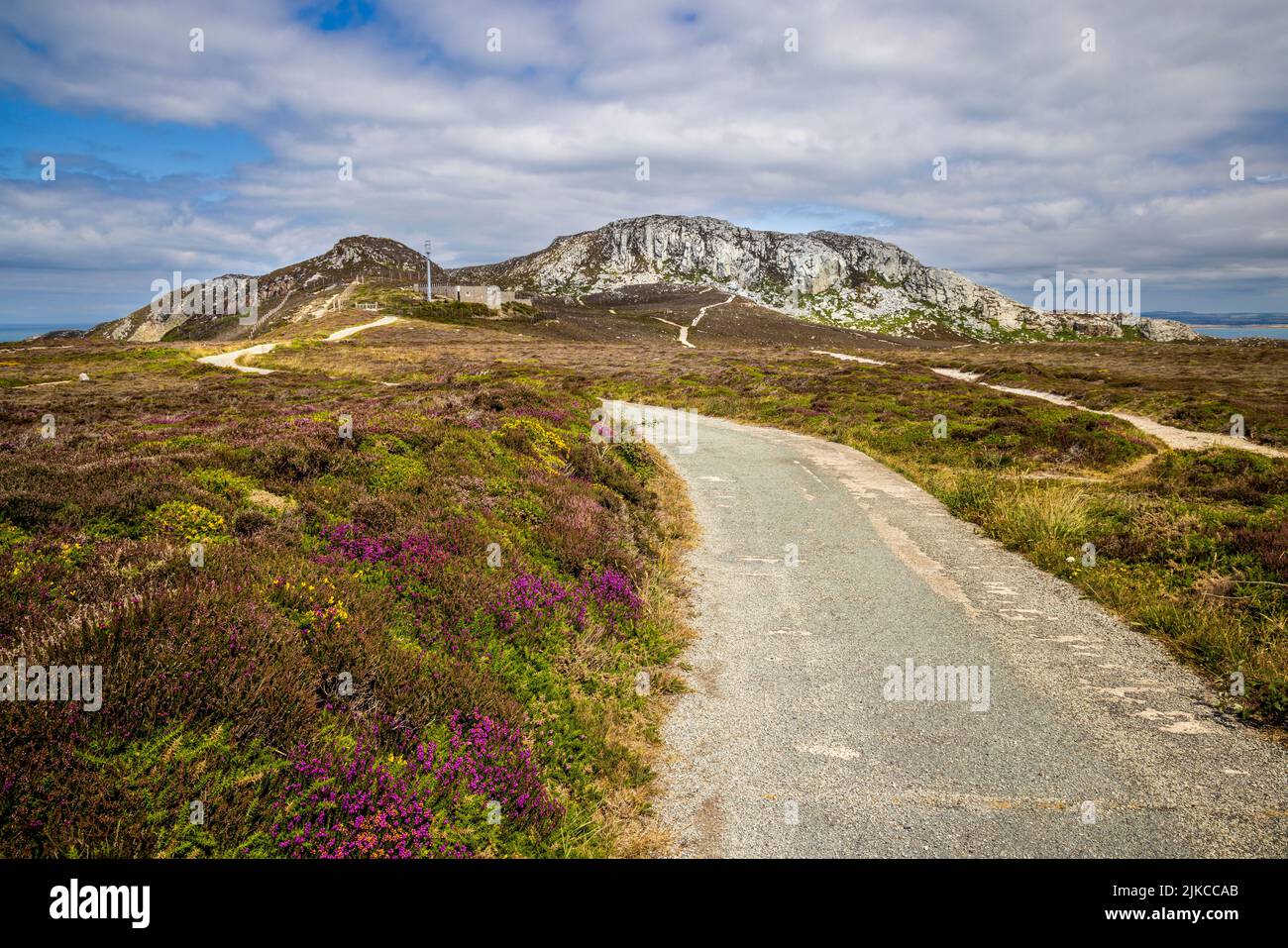 The track leading to the Radio Stations at Holyhead Mountain, Holy Island, Anglesey, North Wales Stock Photo