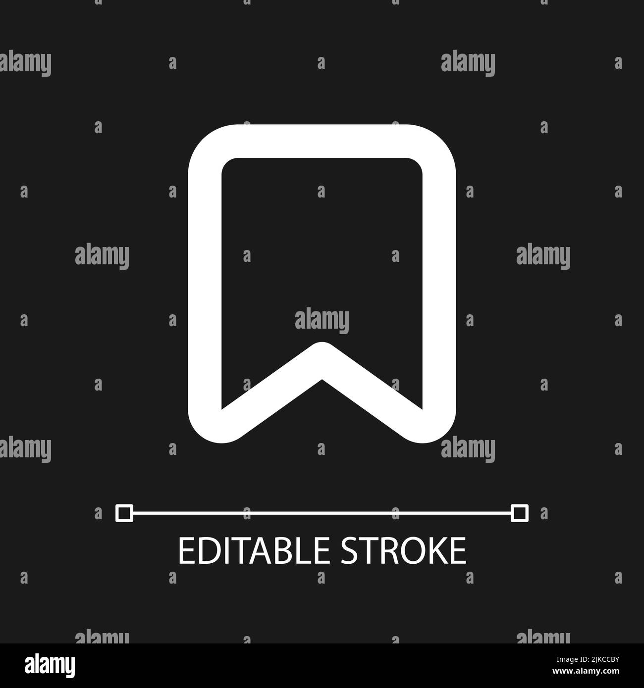 Add bookmark pixel perfect white linear ui icon for dark theme Stock Vector