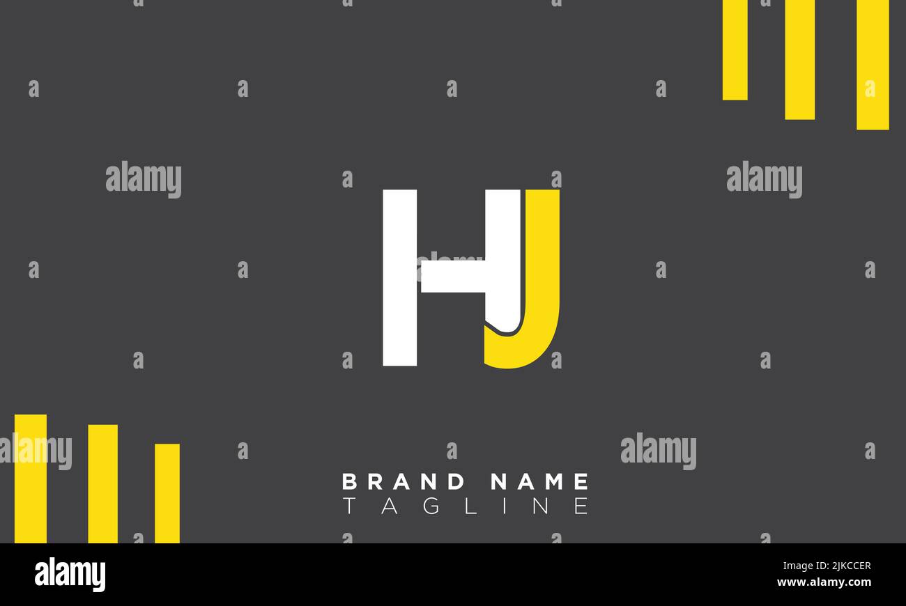HJ Alphabet letters Initials Monogram logo Stock Vector