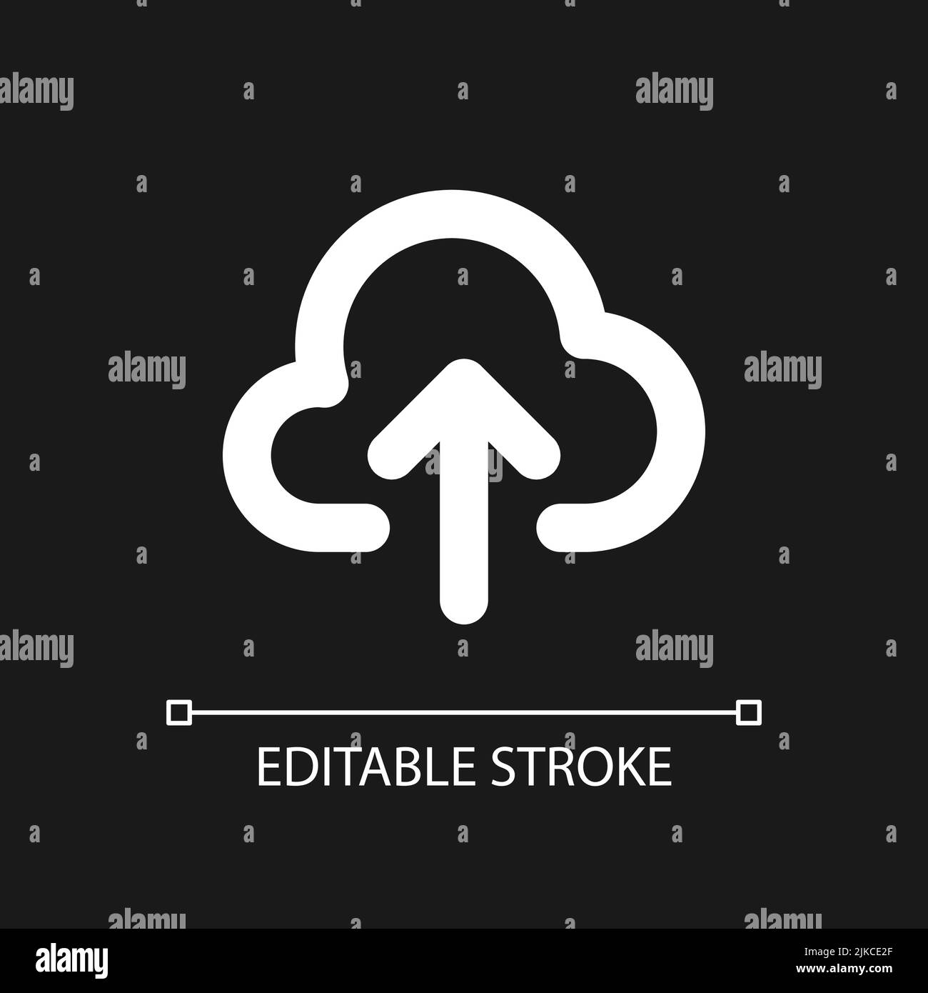 Upload to cloud pixel perfect white linear ui icon for dark theme Stock ...