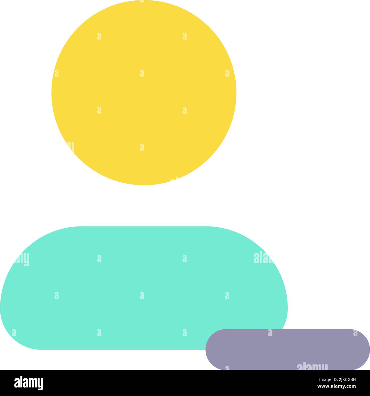 Remove contact flat color ui icon Stock Vector