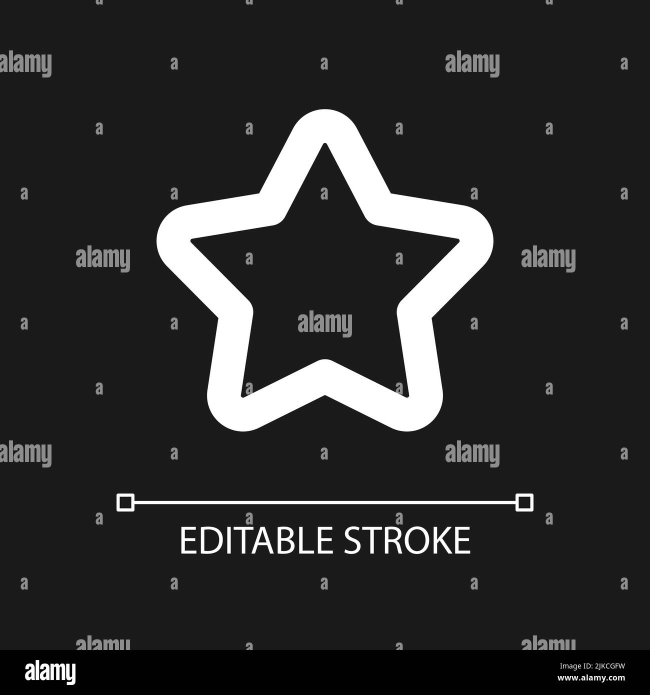 Star pixel perfect white linear ui icon for dark theme Stock Vector