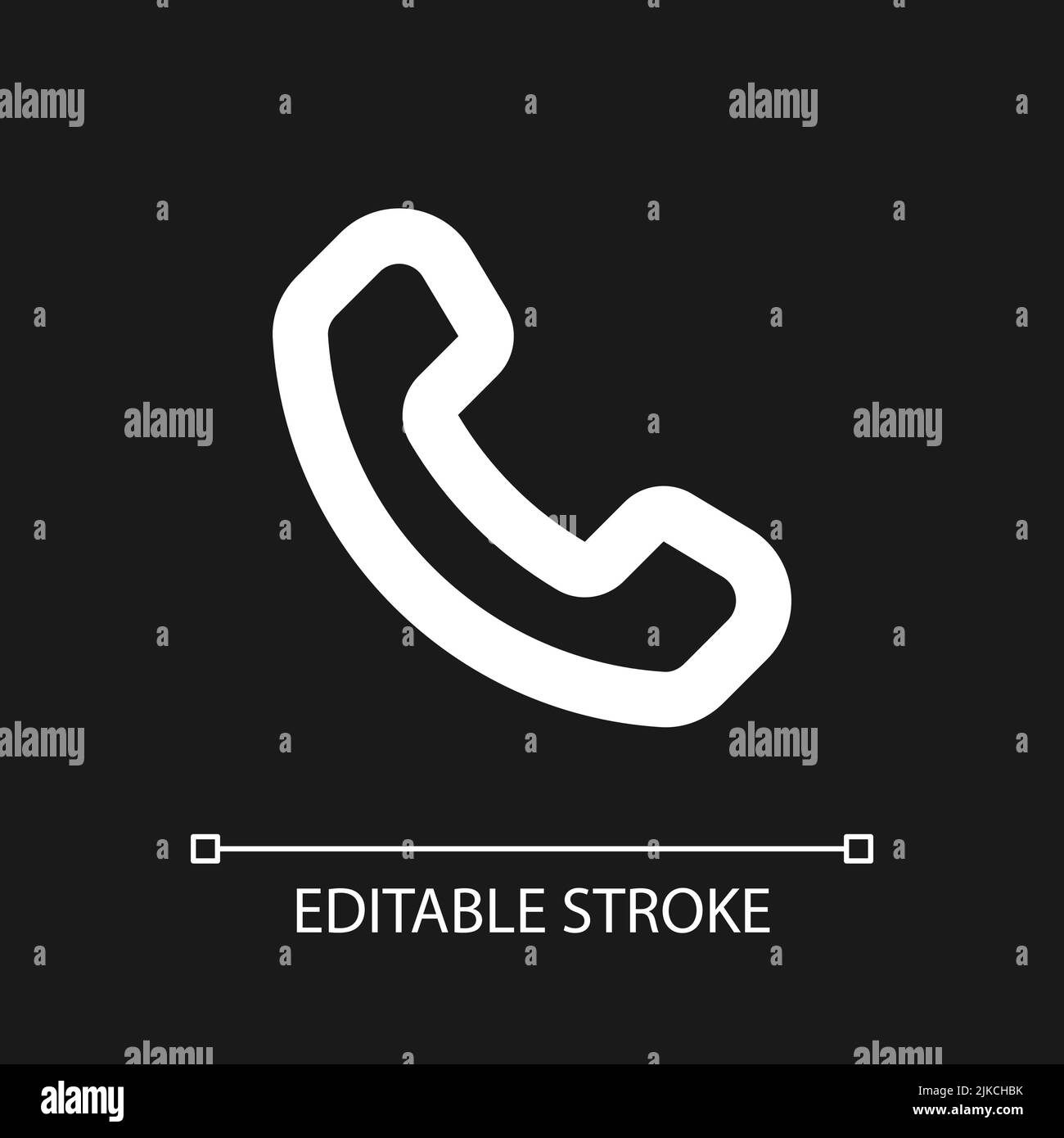 Telephone pixel perfect white linear ui icon for dark theme Stock ...
