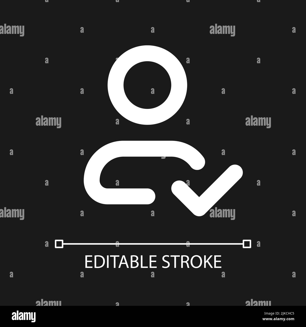 Saving contact pixel perfect white linear ui icon for dark theme Stock Vector