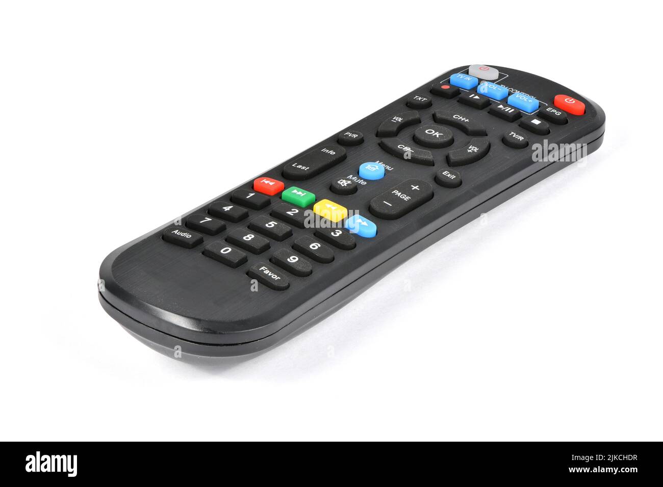 TV remote control keypad isolated on white background. High resolution