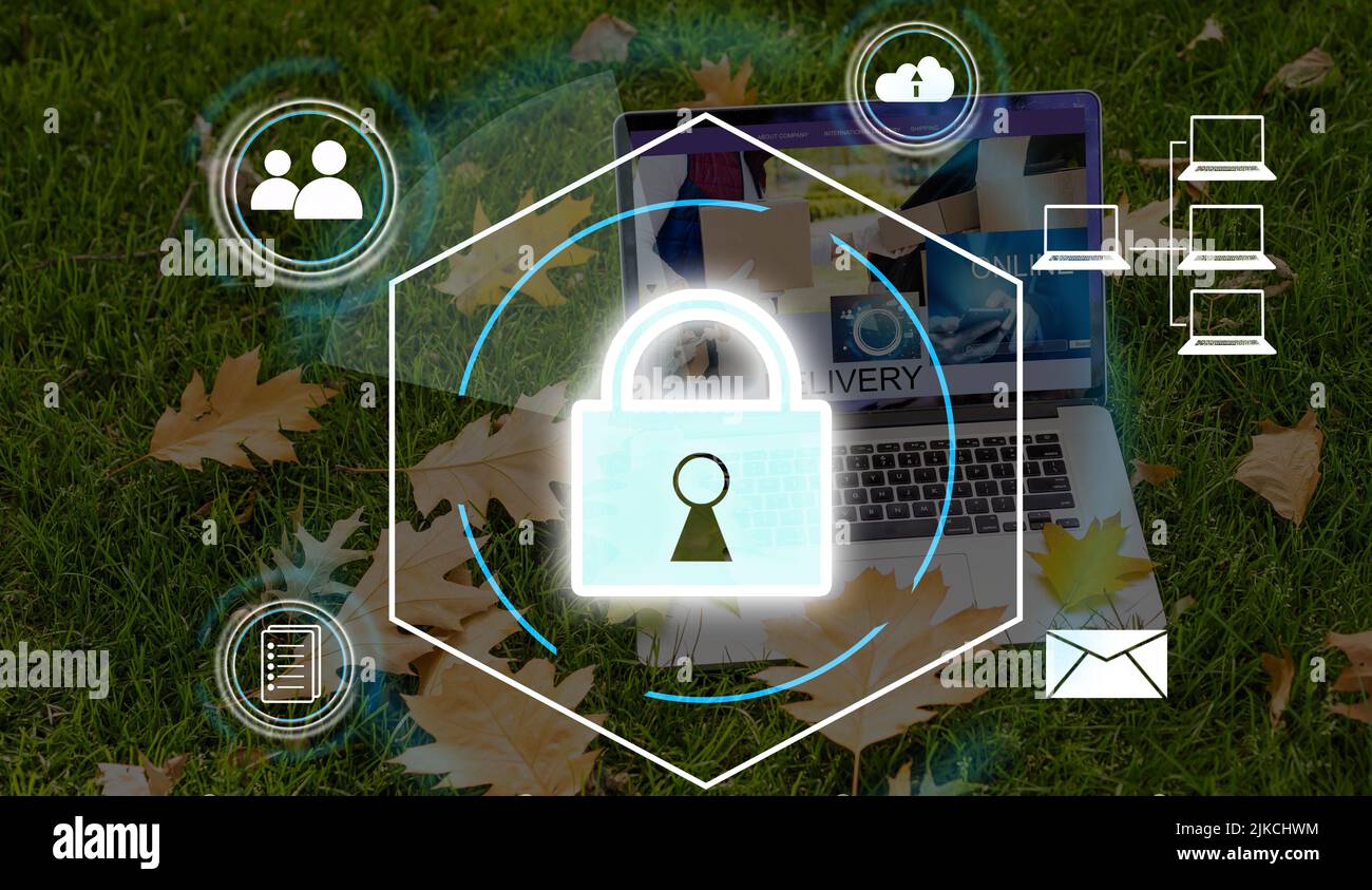 cybersecurity concept Global network security technology, business ...