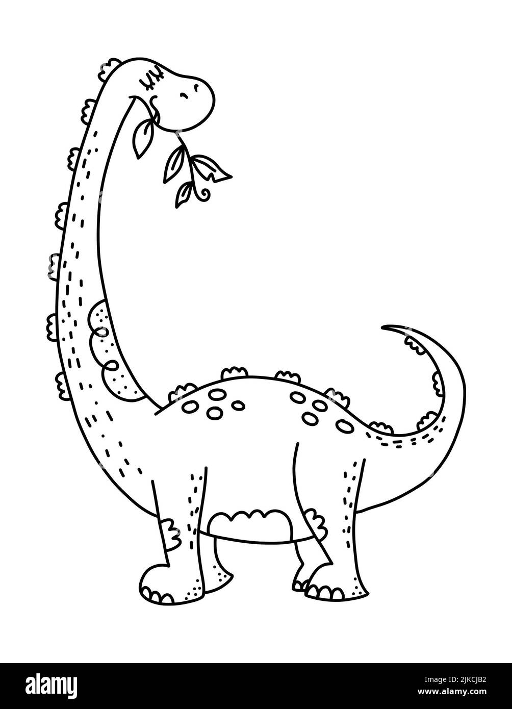 Dinosaur coloring page for kids. Kids animal art Stock Photo - Alamy