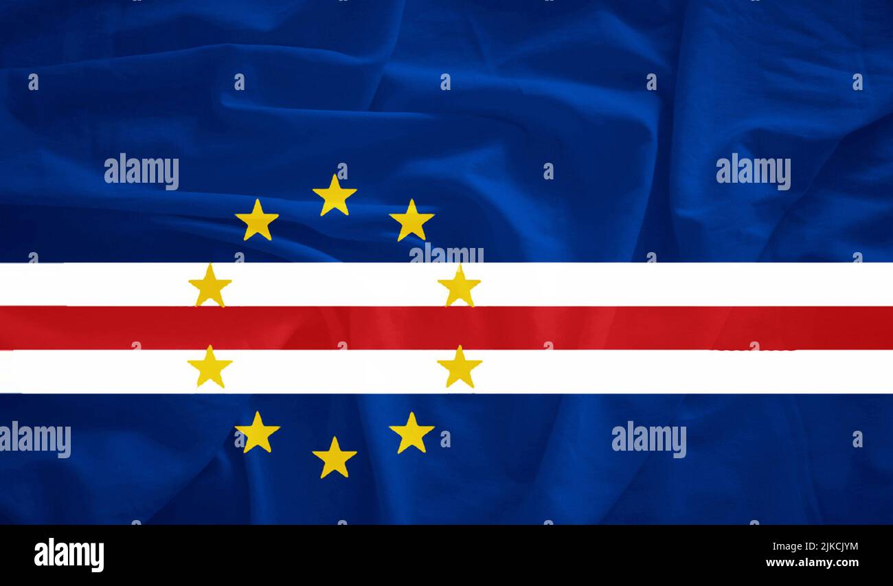Cape Verde flag with 3d effect Stock Photo