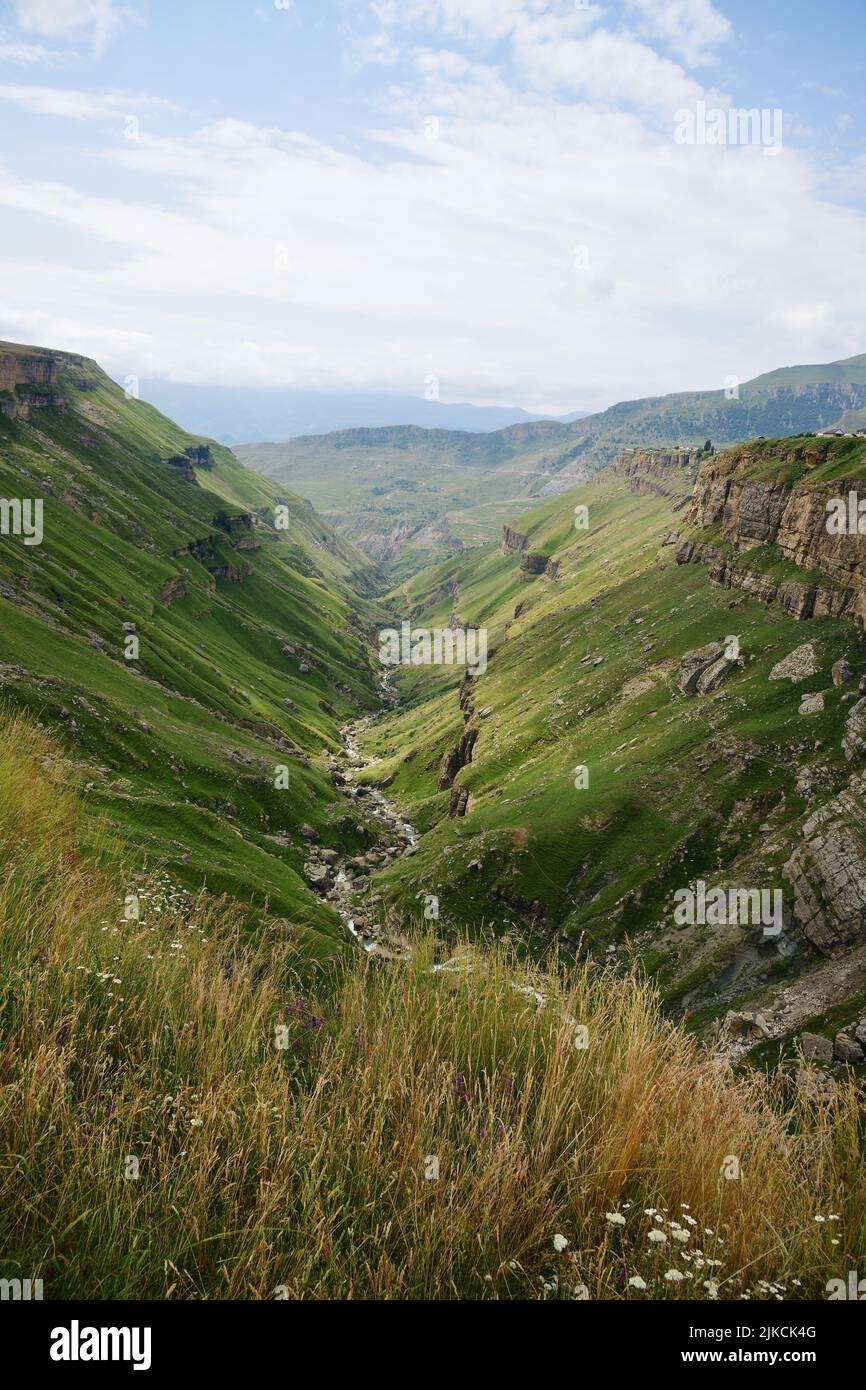 Stunning landscape with Khunzakh Canyon in the Republic of Dagestan, Russia. Caucasus mountains Stock Photo