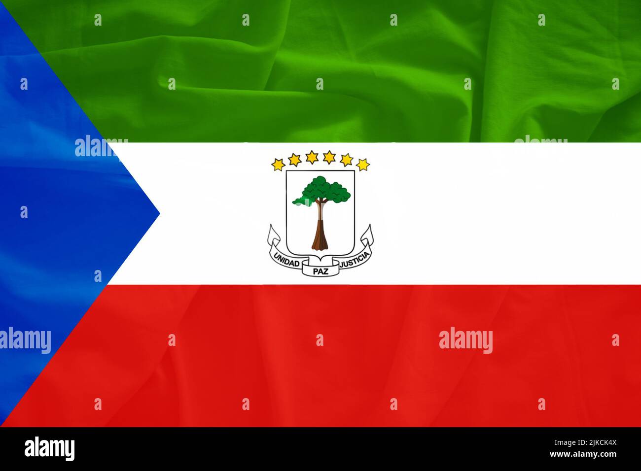 Equatorial Guinea flag with 3d effect Stock Photo
