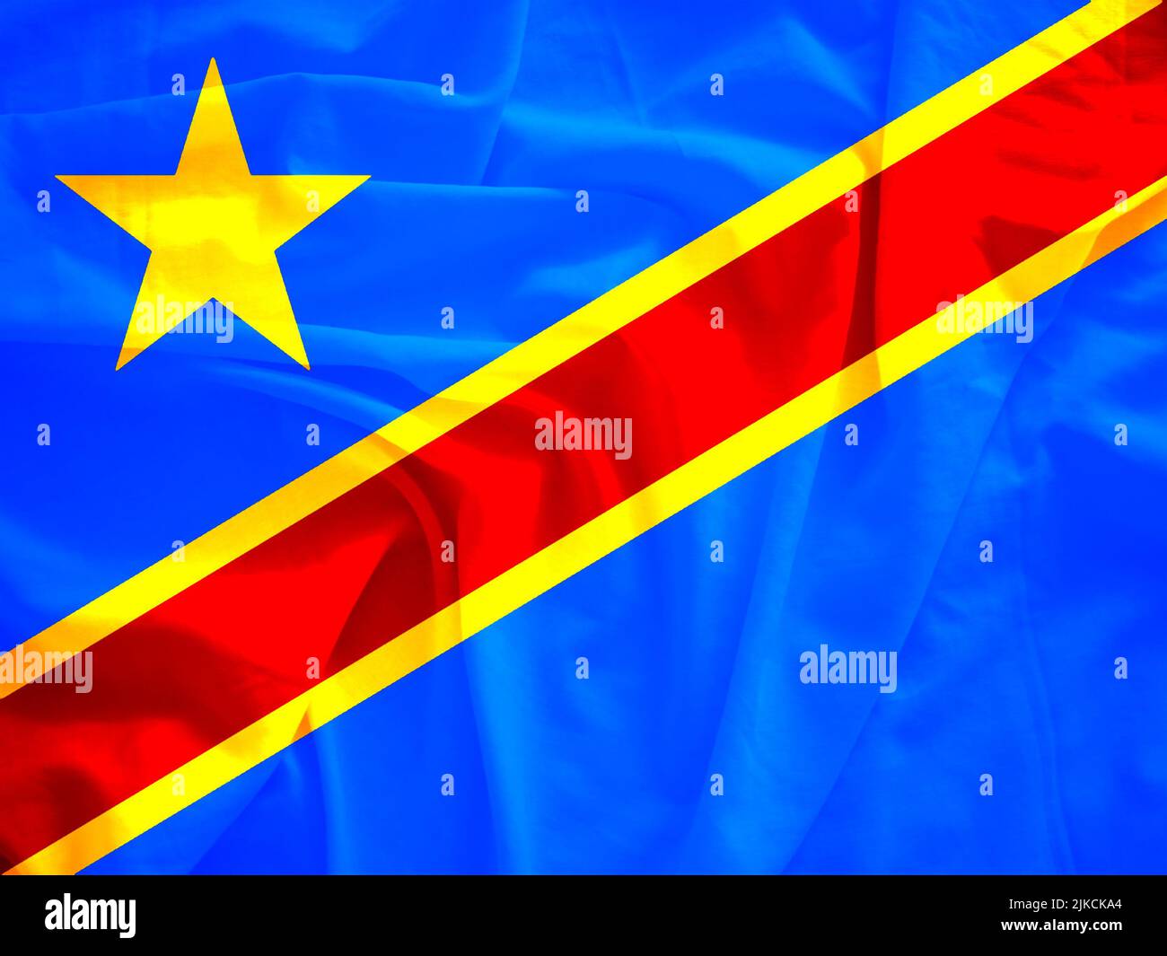 Democratic Republic of the Congo flag with 3d effect Stock Photo