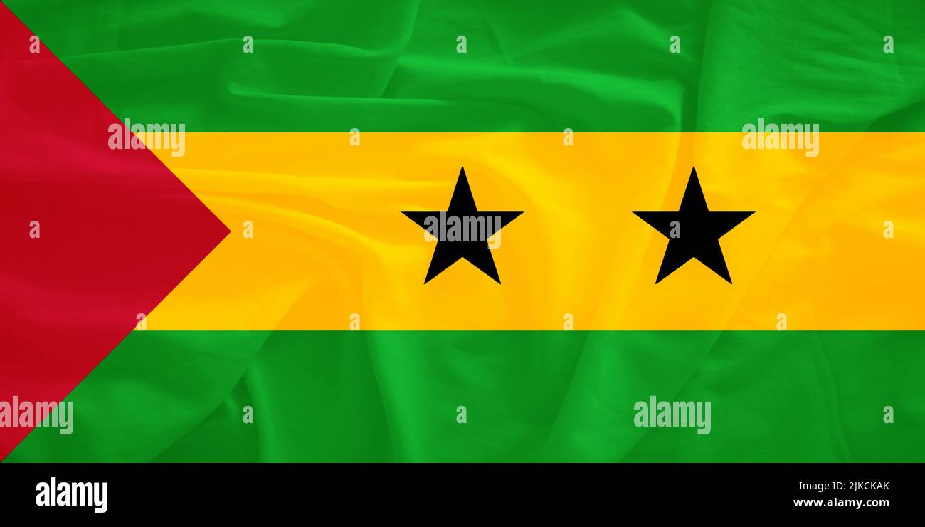 Sao Tome and Principe flag with 3d effect Stock Photo - Alamy