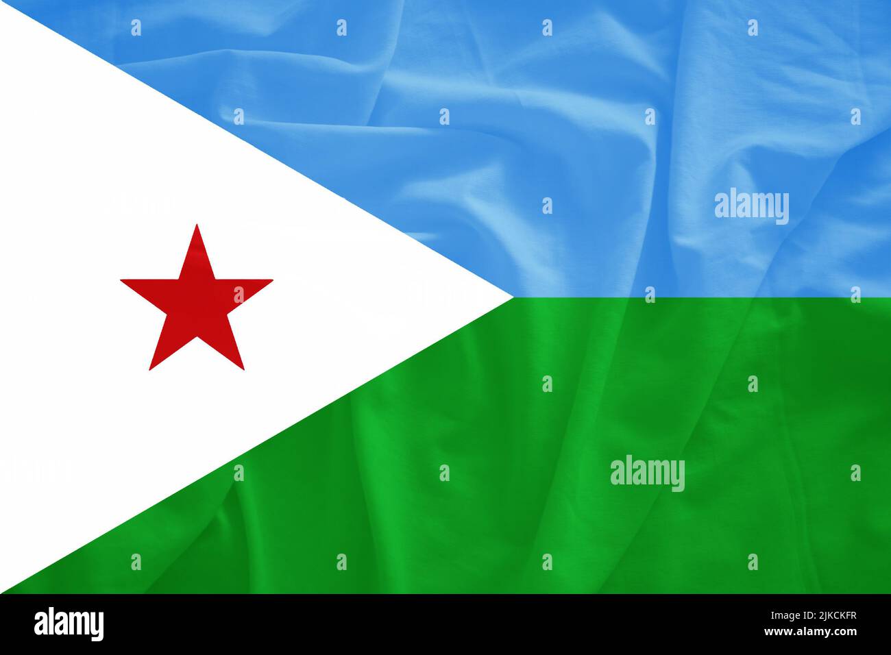 Djibouti flag with 3d effect Stock Photo