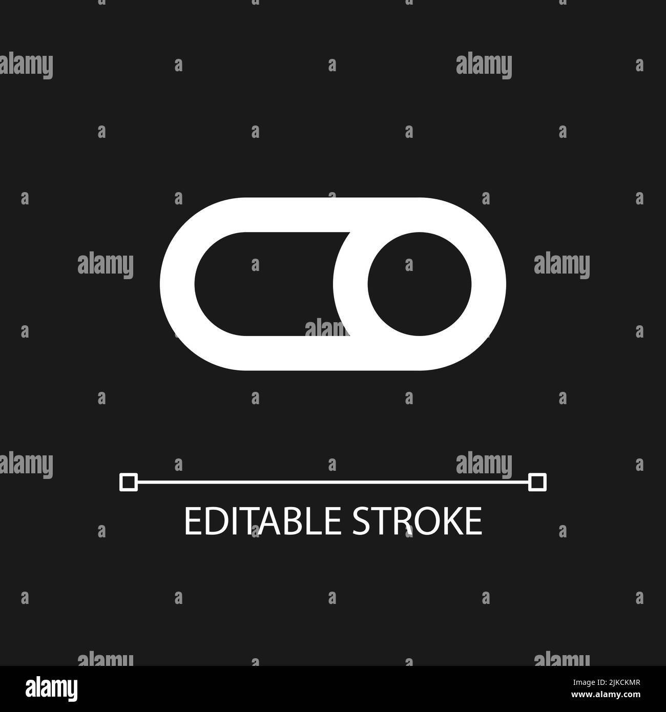 Toggle button pixel perfect white linear ui icon for dark theme Stock ...