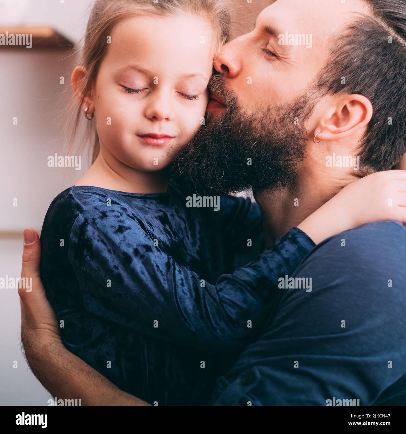 happy parenting father love care little daughter Stock Photo