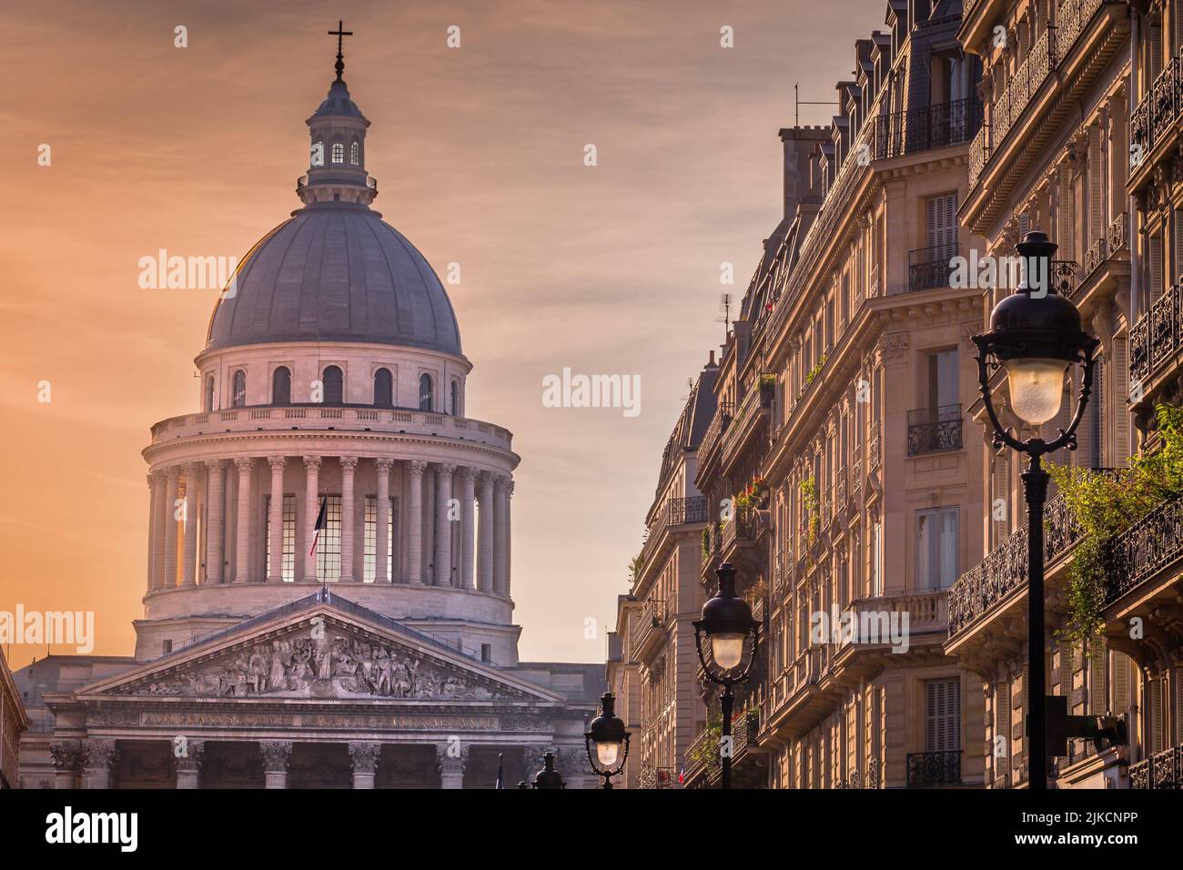 Pantheon and french architecture in Quartier Latin, Paris Stock Photo
