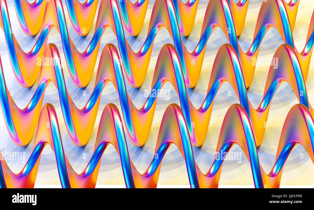 spiral iridescent abstract shapes. 3d render illustration Stock Photo ...