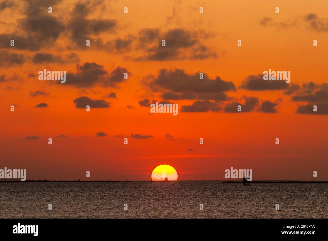 Sunset over Gulf of Mexico Stock Photo