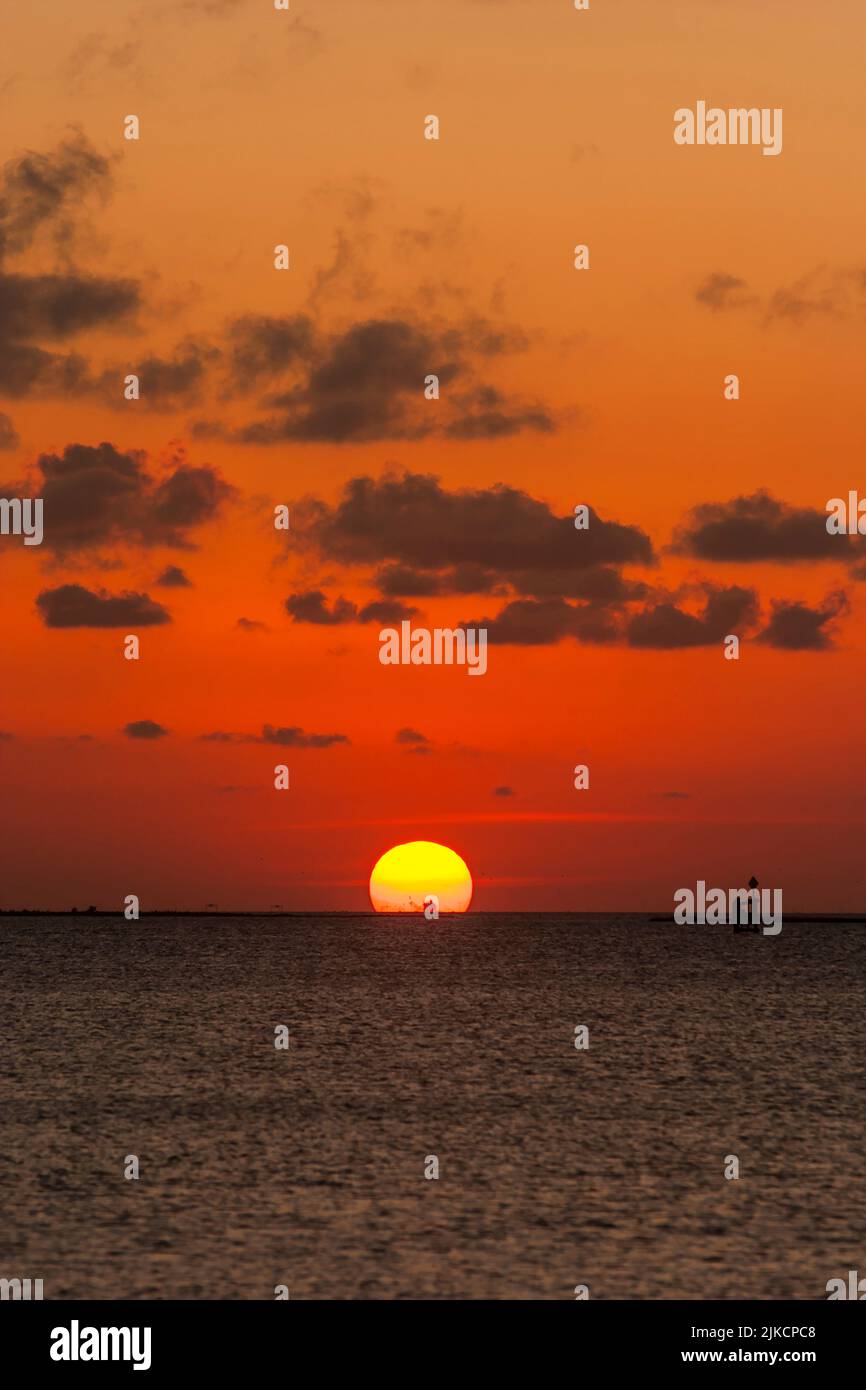 Sunset over Gulf of Mexico Stock Photo