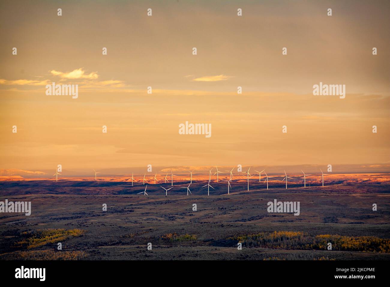 Wind farm in Western Wyoming Stock Photo