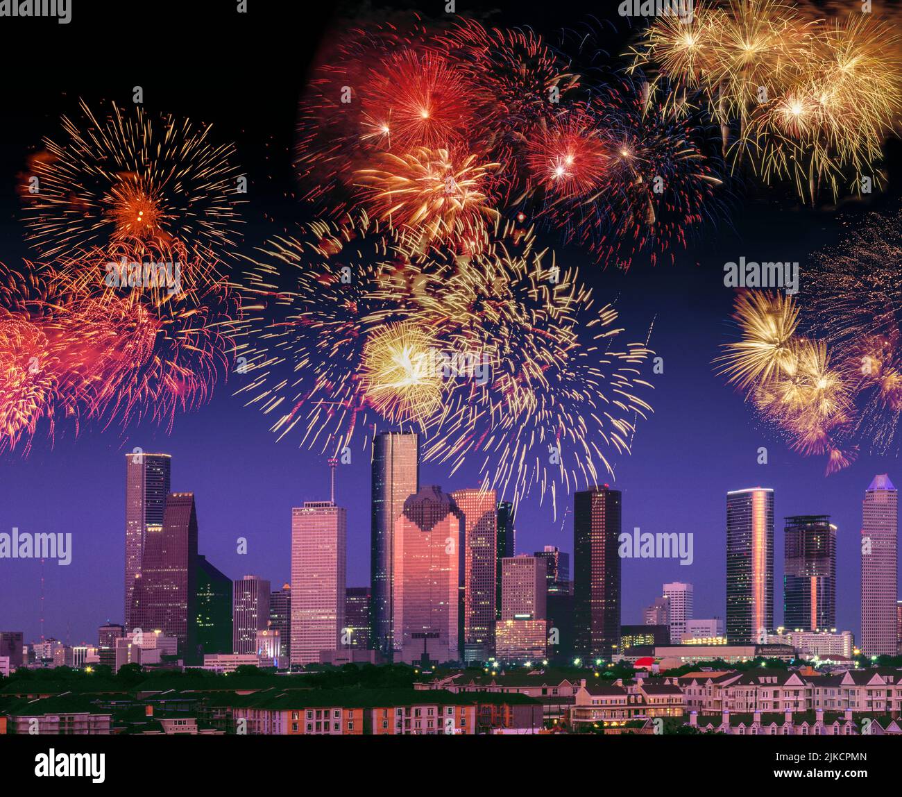 4th of July fireworks in Houston, Texas Stock Photo Alamy
