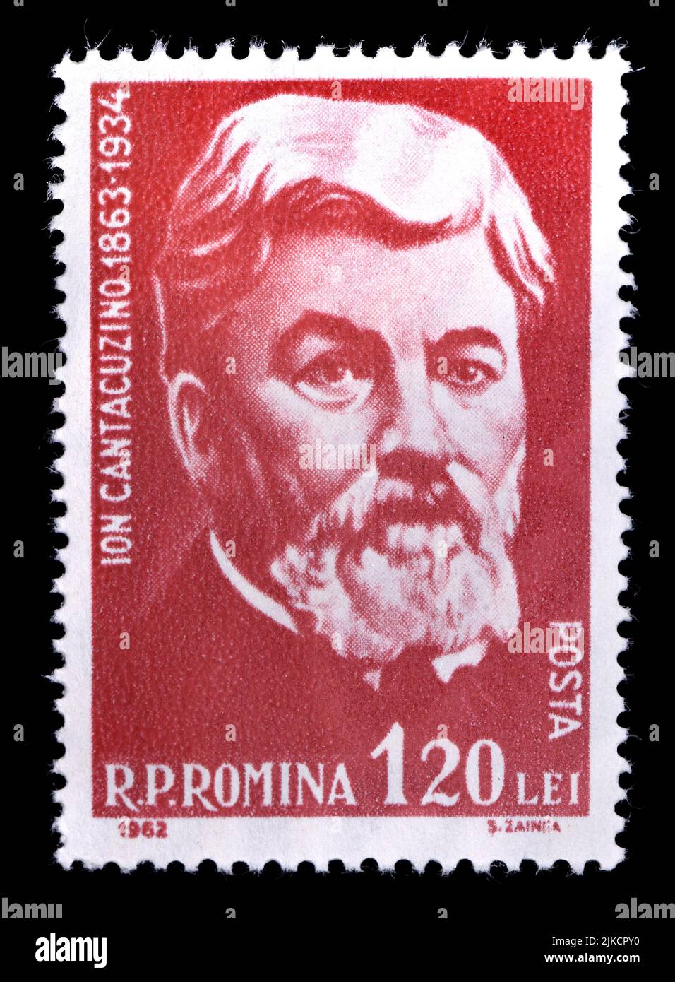 Romanian postage stamp (1962) : Ioan Cantacuzino (1863-1934) Romanian physician and bacteriologist Stock Photo