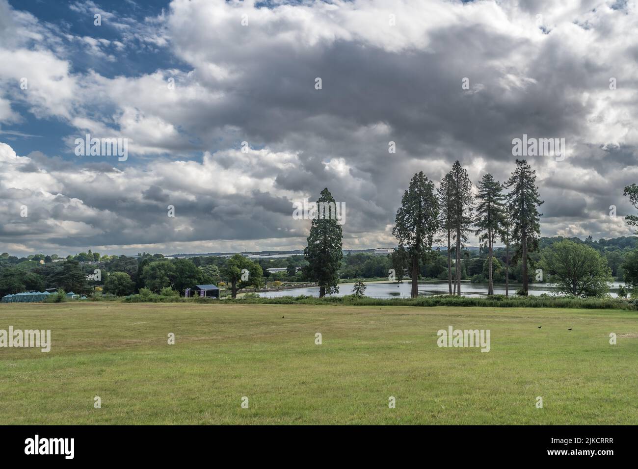 Staffordshire Lakeside long trees and river landscape, Stoke-on-Trent UK. Stock Photo